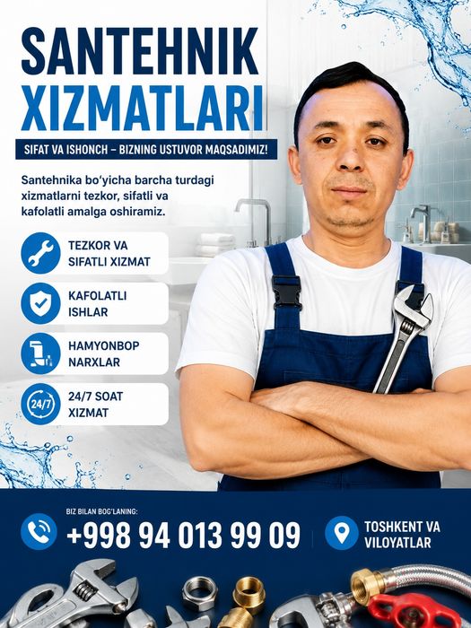 Santeknika ishlarni qilamiz kotiyol remont 24/7
