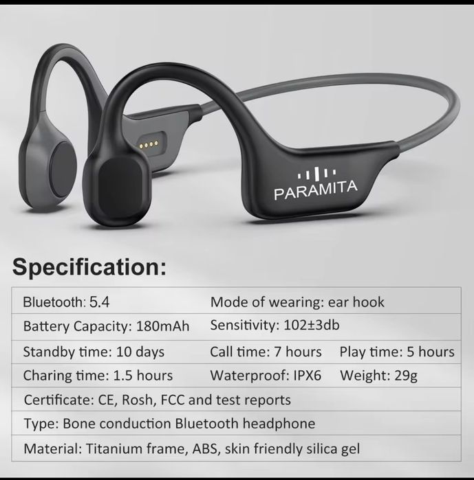 Безжични слушалки с костна проводимост Paramita DG 08
