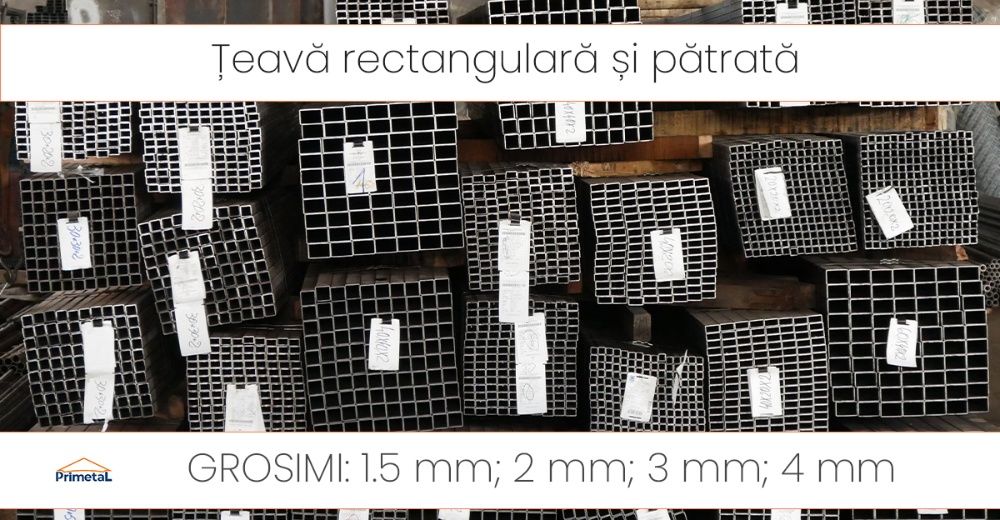Teava rectangulara pentru constructii - stoc depozit - livrare rapida