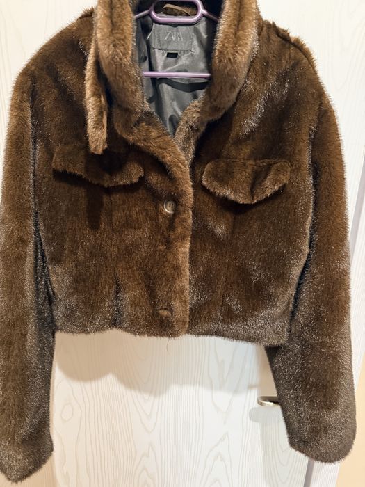 Палто Zara  с косъм