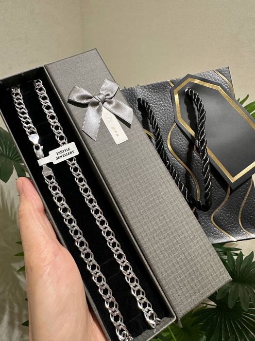 Серебряный мужской стильный трос. Серебро 925 Доставка.