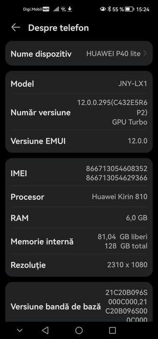 Vând telefon Huawei P40 lite