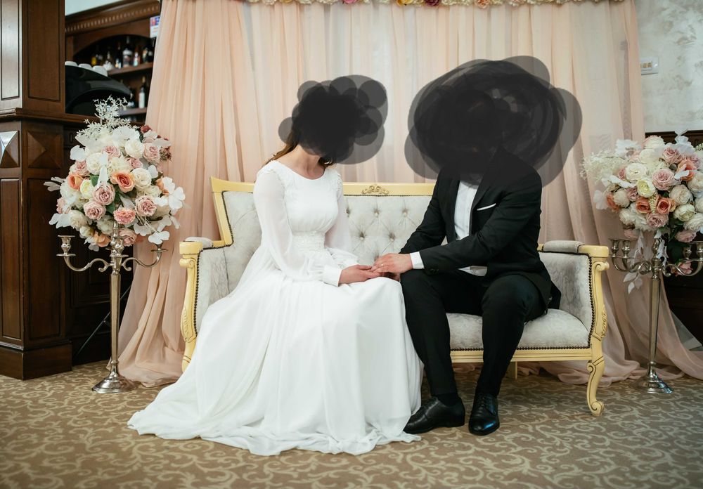 Rochie de mireasa vaporoasa voal gratuit inclus corset la spate