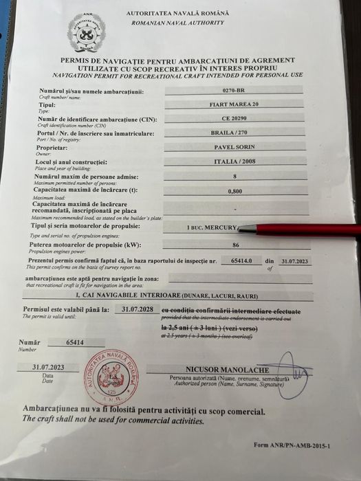 Vand barca salupa motor 115 hp mercury proxs