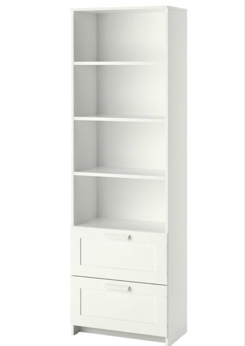 Biblioteca Ikea Brimnes,alba,60x33x190,polite reglabi,2sertare,ca Noua