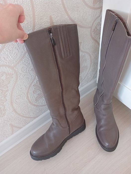 Кожаные сапоги натур.мех