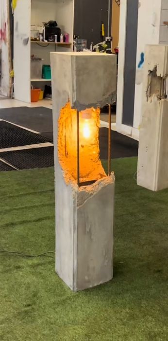 Lampa veioza lampadar ciment beton personalizabil