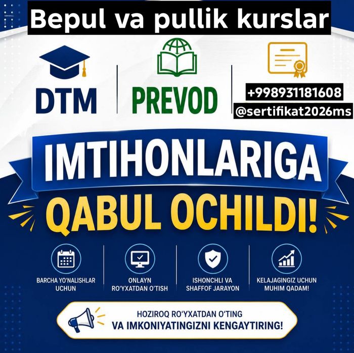 BEPUL VA PULLIK KURSLAR SIZNI KUTMOQDA
 Filologiya Oʻzbek tn ilmiy kan