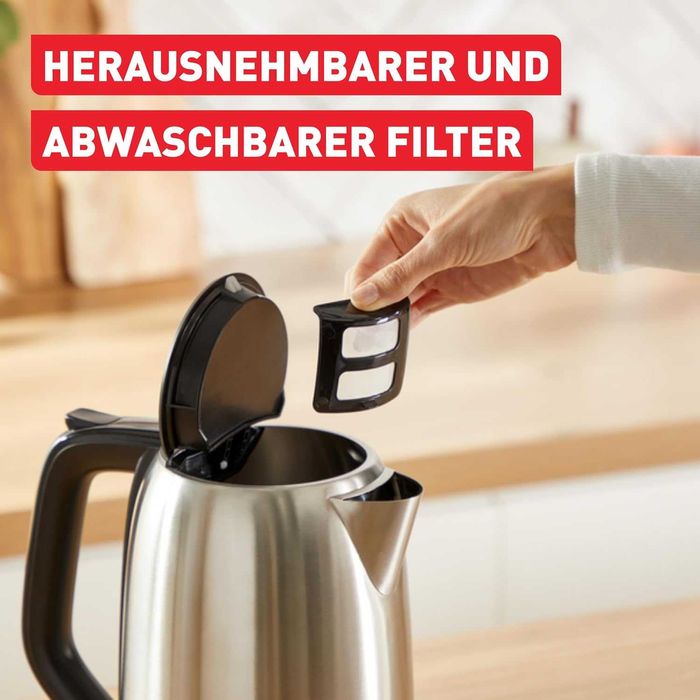 Нова електрическа кана Tefal 1.7L + стъклена каничка подарък