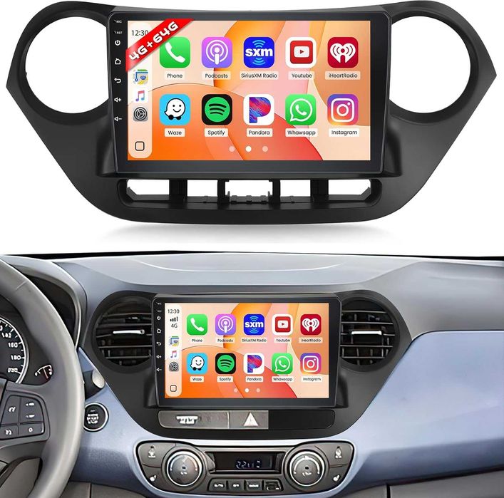 Мултимедия за Hyundai I10 Android Двоен дин Навигация, Hyundai Grand I10 2 DIN плеър Андроид Carplay, 2014, 2015, 2016, 2017 година