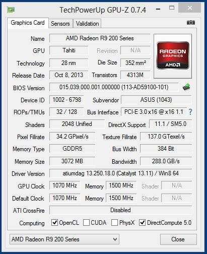 Видеокарта ASUS AMD Radeon R9 3GB 384Bit