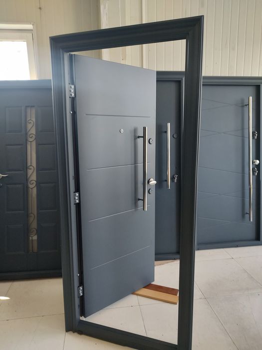 Uși de exterior casa curte vopsite electrostatic cu montaj sau fara