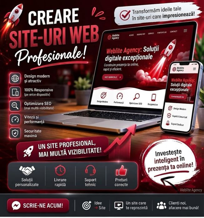 Creare Site Web - Magazin Online - Pagină de Prezentare [Mega Reduceri ] ( Contract & Garanție & Factură )