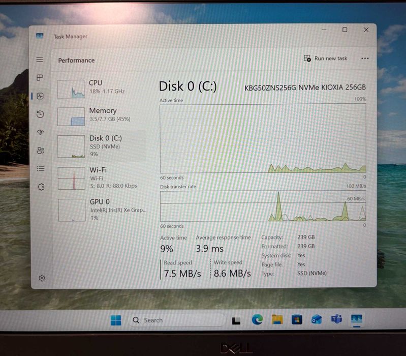 Лаптоп Dell Latitude 3320, Intel Core i5 1135G7, 8GB ram, 256GB SSD