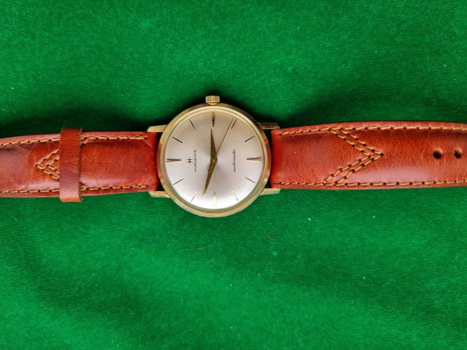 Swiss made Huguenin automatic, 14k aur masiv