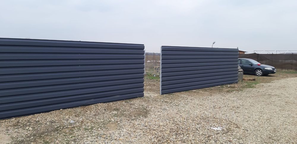 Tablă Cutată Gard Metalic diferite modele 4m 6m RAL 7016 gri antracit