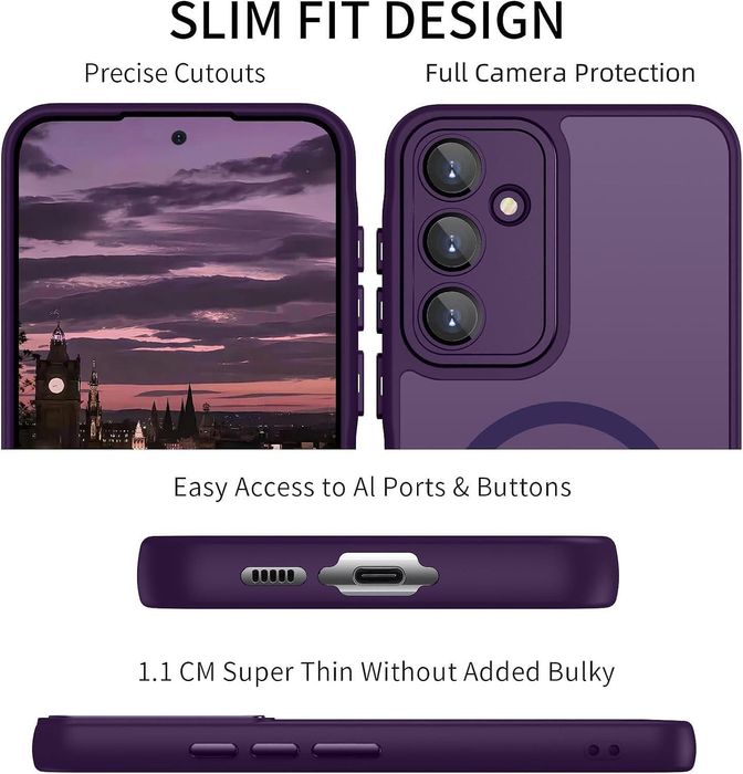 Матов magsafe кейс за samsung galaxy a36 - лилав