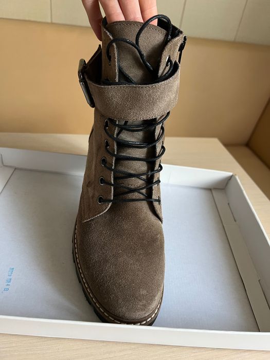 Ghete dama piele intoarsa, maro, marime 39