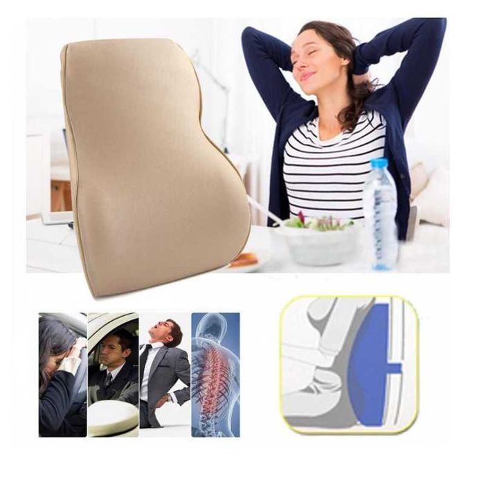 Възглавница за гръб, подходяща за дома, офиса и вашия автомобил, Черен