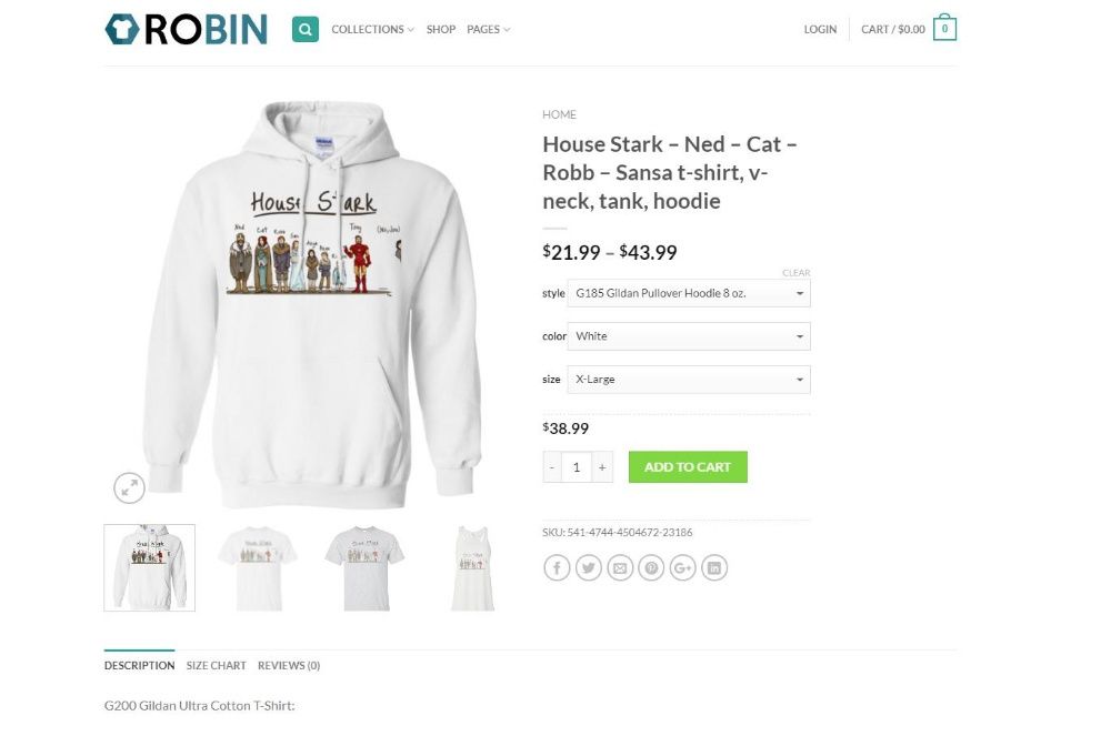 Hoodie Urzeala tronurilor XL