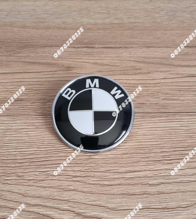Емблема за БМВ / BMW 74мм Бяло-черна