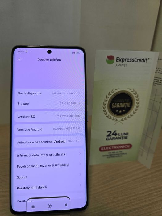 Xiaomi Redmi Note 14 Pro 5G (ECA27 b.48142)-Garantie 2 ani