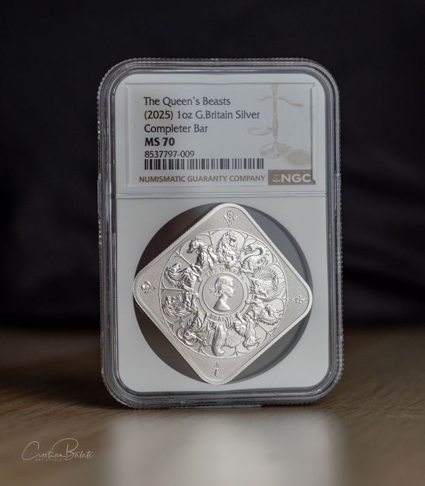 2025 Lingou argint 1 oz Royal Mint Queen Beasts Completer perfect MS70