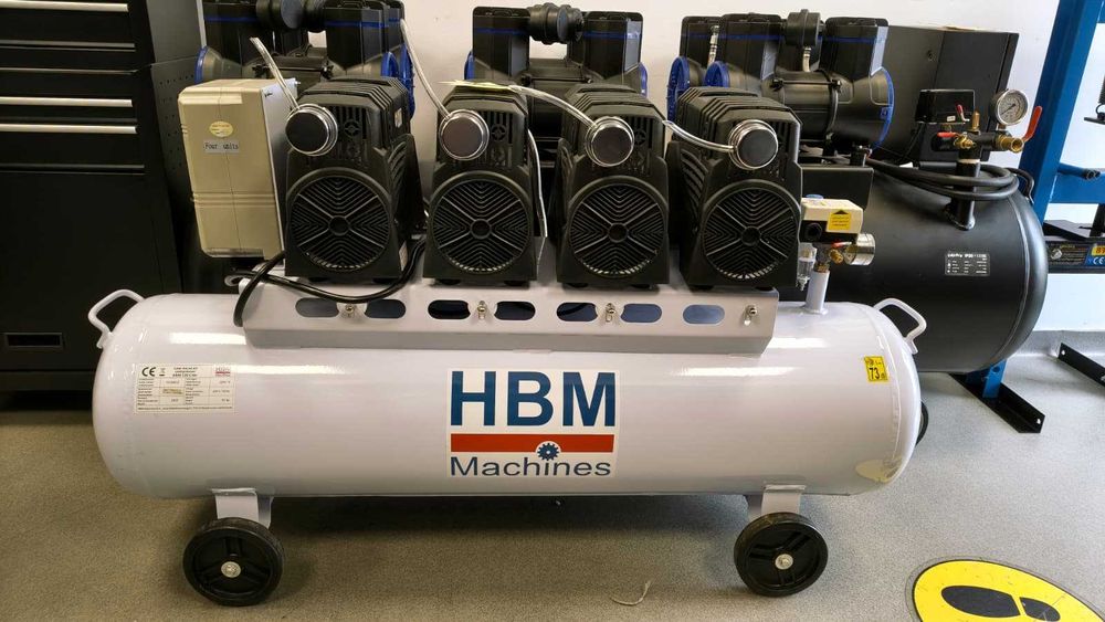 Compresor Silentios Zgomot Redus Fara Uulei 120 L 8 BARI HBM MACHINES OLANDA | Pret special doar in Mazazinul Gebo Tools