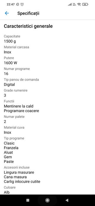 Mașină pâine Tefal 16 programe