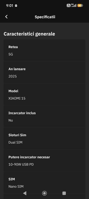 Telefon Xiaomi 15 NOU !! 256GB, 12 GB RAM, dual SIM