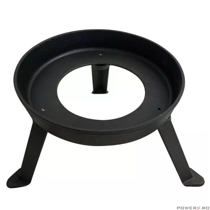 Ceaun 3 in 1 din fonta cu picioare si capac, 8 litri, negru, Kinghoff