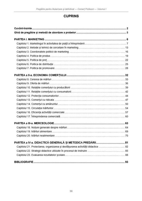 Pachet pregatire Titularizare si Definitivat COMERT – Profesori, Vol. I Sinteze tematice + Vol. II Probe rezolvate 2017–2025
