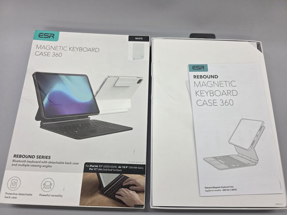 ESR Калъф с клавиатура и тракпад за iPad Air 11", iPad Pro 11" и iPad Air 10.9", бял