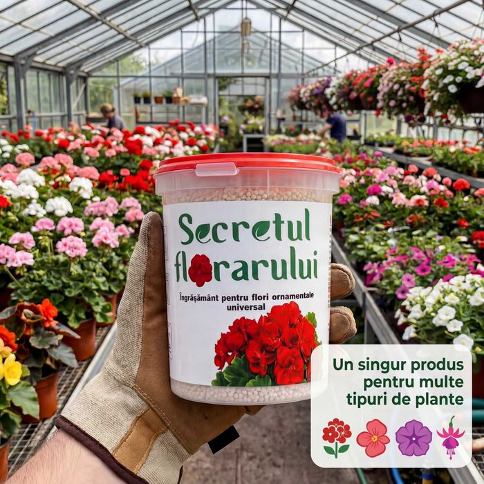 Secretul Florarului – Îngrășământ pentru Flori de Grădină 500g | Înflorire Bogată și Creștere Intensivă