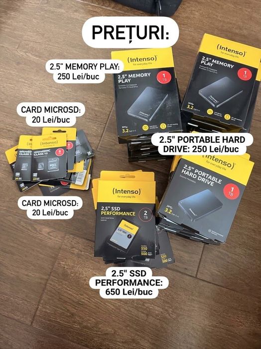 Harduri externe, SSD și carduri microSD Intenso