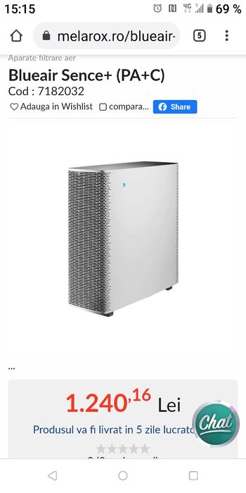 Purificator aer Blue Air ca nou