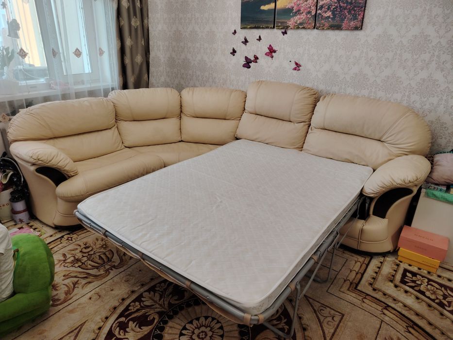 Диван угловой натуральная кожа