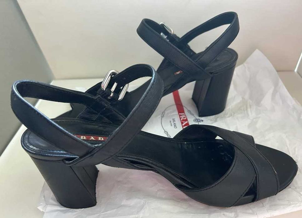 Сандали Prada, кожа, черни, 38.5