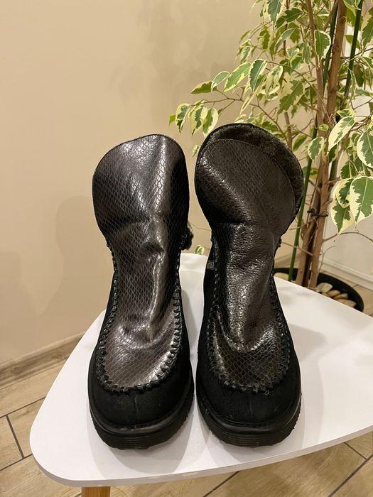 НОВИ Маркови Дамски Кожени ботуши BUNKER - много топли за зима и сняг