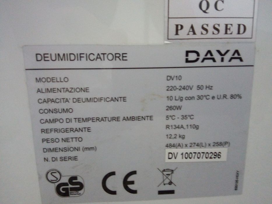 Dezumidificator DAYA 10l/24H