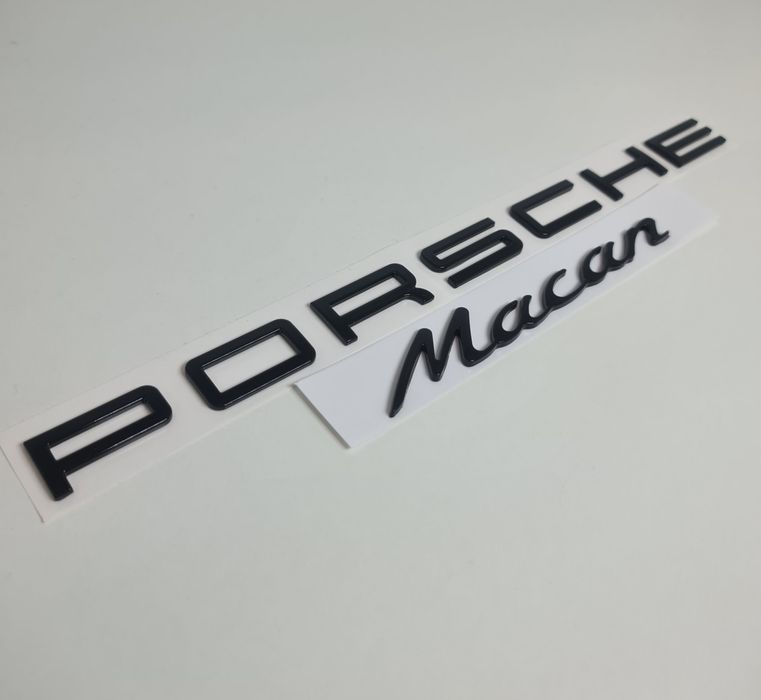 Pachet-Set-Emblema-Sigla-Logo-Stema-Spate-Haion-Porsche-Cayenne-Panamera-Macan-Negru-Lucios-Full-Black-Turbo-4-S-GTS-Poze-Reale-Calitate-Superiora