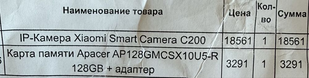 IP-камера Xiaomi Smart Camera C200 + карта памяти 128 ГБ