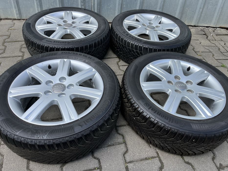 Jante aliaj 5x112mm, anvelope iarna 205/55 R16 Audi A3, A4, VW, Seat, Skoda