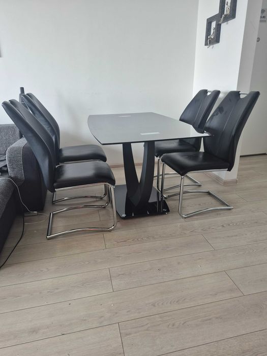 Vand Masă de Living cu 4 Scaune