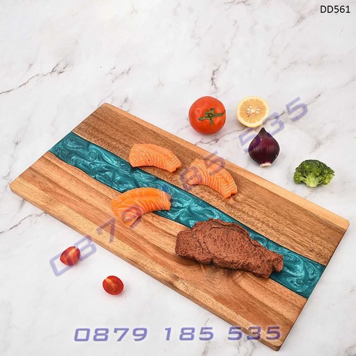 Продълговата дъска епоксидна смола акациево дърво рязане сервиране