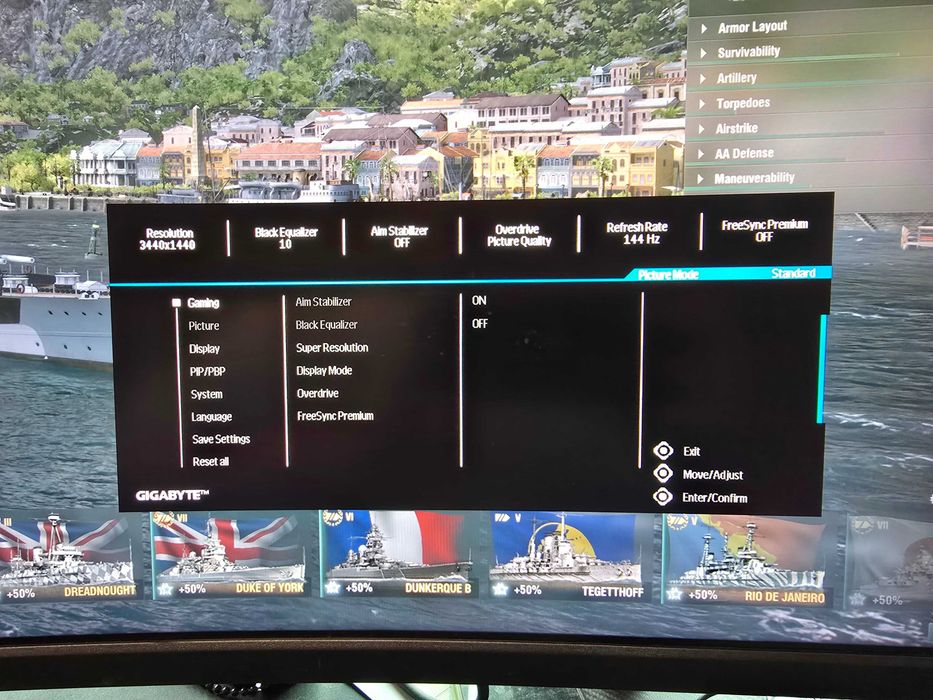 Монитор 34" GIGABYTE, 3440x1440, VA, 144 Hz