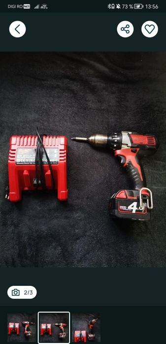 Vând 2 bormașini Milwaukee