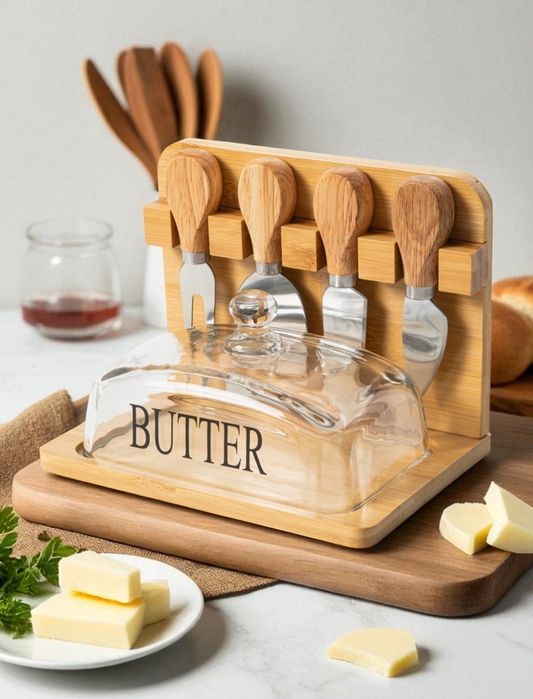 Saryog' idish nabor 4 ta pichoqli Маслёнка набор с 4 ножами