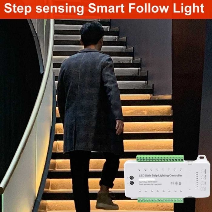 Kit Iluminat Dinamic Trepte Scari cu Senzori, Banda led și Alimentator
