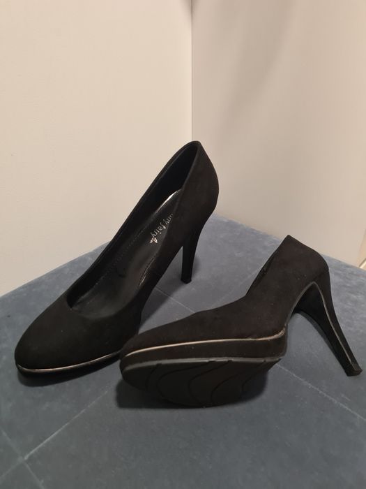 Pantofi cu toc subtire Jenny Fairy marime 39 aspect catifea